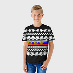Футболка детская Rusiia winter pattern, цвет: 3D-принт — фото 2