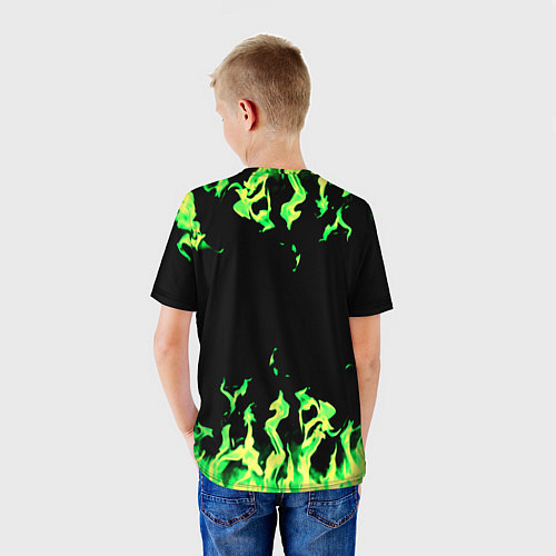 Детская футболка Minecraft green flame / 3D-принт – фото 4