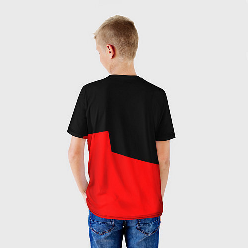 Детская футболка Амонг ас геометрия красный / 3D-принт – фото 4
