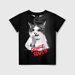 Детская футболка Сердитый кот с ножом