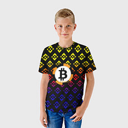 Футболка детская Bitcoin binance, цвет: 3D-принт — фото 2