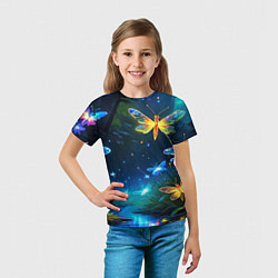Футболка детская Сказочный лес - бабочки, цвет: 3D-принт — фото 2