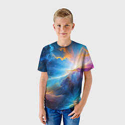 Футболка детская Космический пейзаж - галактики, цвет: 3D-принт — фото 2