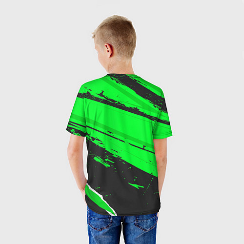 Детская футболка Saab sport green / 3D-принт – фото 4