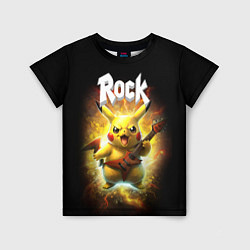 Детская футболка Пикачу рокер с электрогитарой