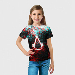 Футболка детская Assassins Creed logo glitch, цвет: 3D-принт — фото 2