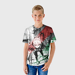 Футболка детская Пристально смотрящая девушка, цвет: 3D-принт — фото 2