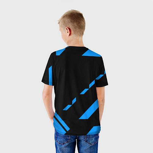 Детская футболка PUBG blue geometry / 3D-принт – фото 4