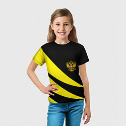 Футболка детская Россия текстура жёлтый, цвет: 3D-принт — фото 2