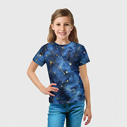 Футболка детская Узор созвездий живопись, цвет: 3D-принт — фото 2