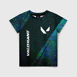 Футболка детская Valorant glitch blue cybersport, цвет: 3D-принт