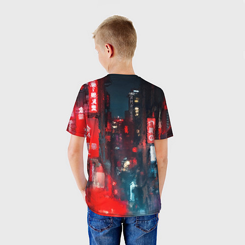 Детская футболка Бронированный красный киборг / 3D-принт – фото 4