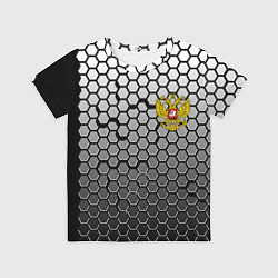 Детская футболка Стальная броня-соты с Гербом РФ