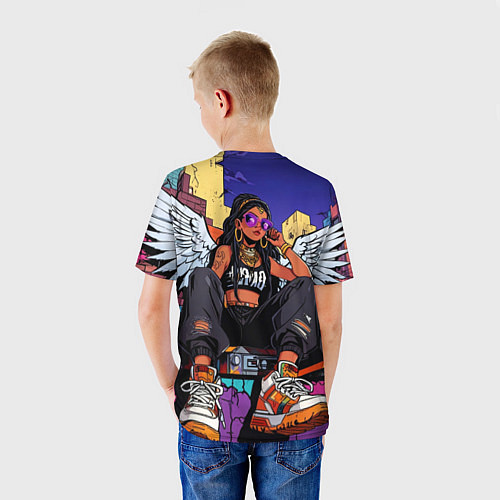 Детская футболка Городской ангел - urban style / 3D-принт – фото 4