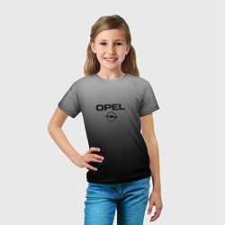 Футболка детская Opel тёмно-серый градиент, цвет: 3D-принт — фото 2