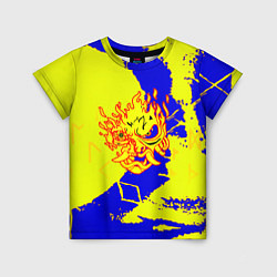 Детская футболка Samurai logo yellow fire