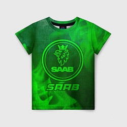 Детская футболка Saab - green gradient