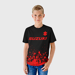 Футболка детская Suzuki - red gradient посередине, цвет: 3D-принт — фото 2