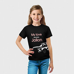 Футболка детская My love Haval Jolion чёрно-розовый, цвет: 3D-принт — фото 2