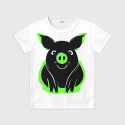 Детская футболка Зеленая хрюшка