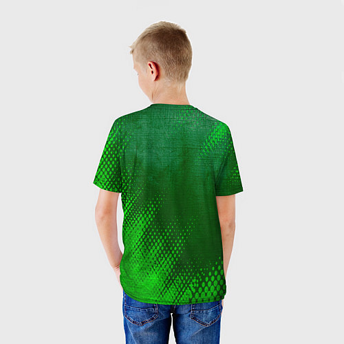 Детская футболка Volkswagen - green gradient вертикально / 3D-принт – фото 4