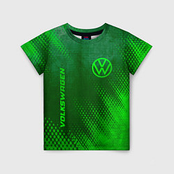 Детская футболка Volkswagen - green gradient вертикально