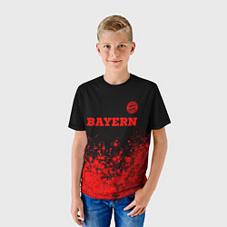 Футболка детская Bayern - red gradient посередине, цвет: 3D-принт — фото 2
