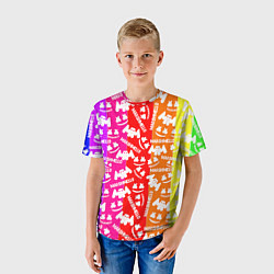 Футболка детская Marshmello rainbow, цвет: 3D-принт — фото 2