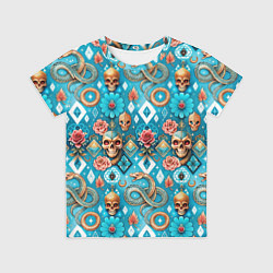 Детская футболка Паттерн змеи и черепа