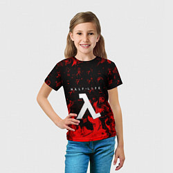 Футболка детская Half life fire, цвет: 3D-принт — фото 2