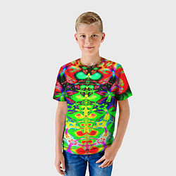 Футболка детская Оптический фрактал кислота, цвет: 3D-принт — фото 2