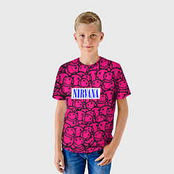 Футболка детская Nirvana pink logo, цвет: 3D-принт — фото 2