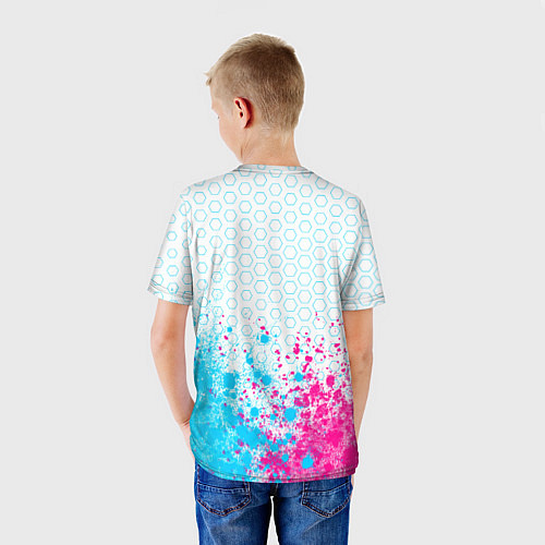Детская футболка Deadlock neon gradient style посередине / 3D-принт – фото 4