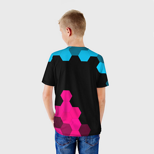 Детская футболка Deadlock - neon gradient вертикально / 3D-принт – фото 4