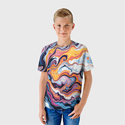 Футболка детская Жидкие разноцветные краски, цвет: 3D-принт — фото 2
