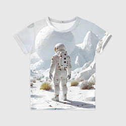Детская футболка Астронавт на белой планете