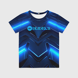 Детская футболка Deadlock logo и синий неон