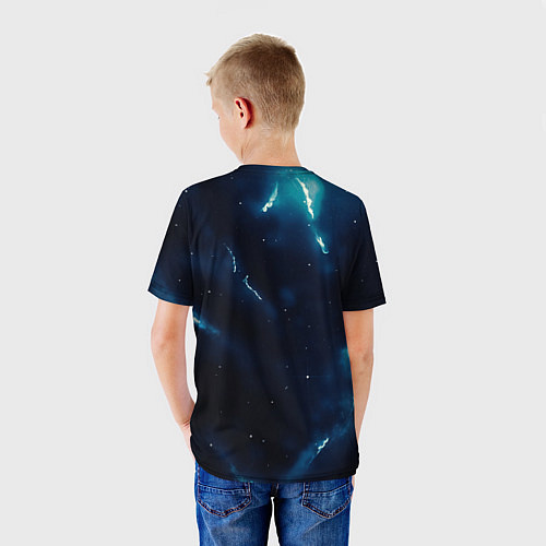 Детская футболка Deadlock logo синие молнии / 3D-принт – фото 4