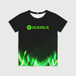 Детская футболка Deadlock logo зеленый огонь