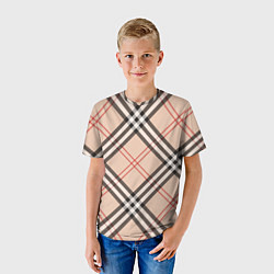 Футболка детская Стильная клетка - шотландка, крупно, цвет: 3D-принт — фото 2