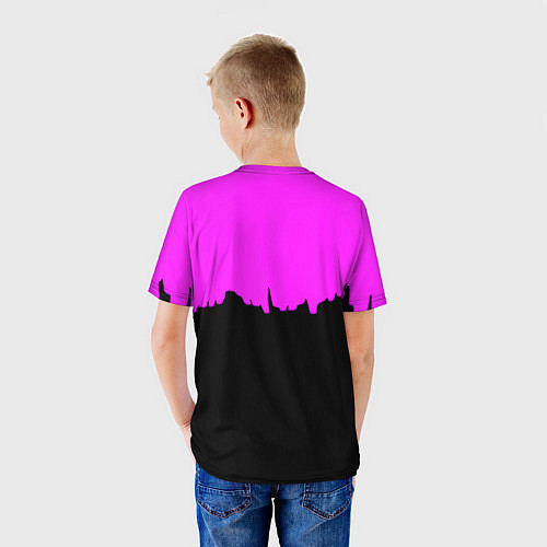 Детская футболка Tekken розовая геометрия / 3D-принт – фото 4