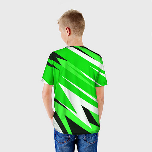 Детская футболка Geometry stripes green / 3D-принт – фото 4