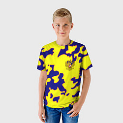 Футболка детская Российская империя камуфляж желтый, цвет: 3D-принт — фото 2