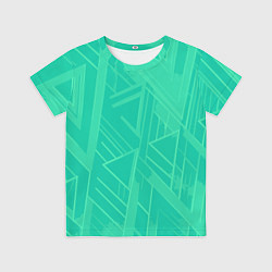 Детская футболка Мятный зелёный однотонный геометричный