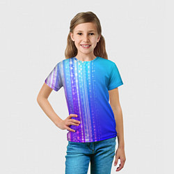 Футболка детская Неоновая абстракция полосы, цвет: 3D-принт — фото 2