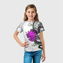 Футболка детская Cyberpunk neon dragon, цвет: 3D-принт — фото 2