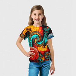 Футболка детская Фрактальный узор из фигур, цвет: 3D-принт — фото 2