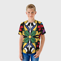 Футболка детская Узор калейдоскоп, цвет: 3D-принт — фото 2