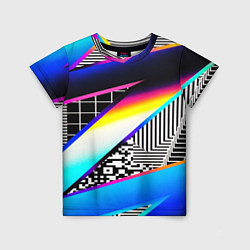 Детская футболка Neon stripes geometry