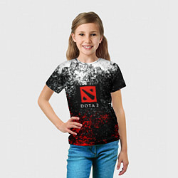 Футболка детская Dota 2 брызги красок, цвет: 3D-принт — фото 2
